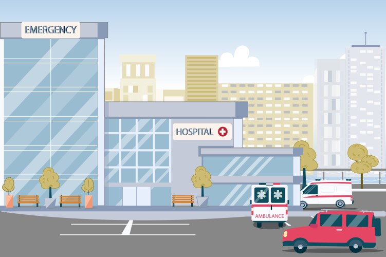 Hospital Building Outside Medical Center Flat Vector Image Hospital Building Outside Medical Center Flat Vector Image
