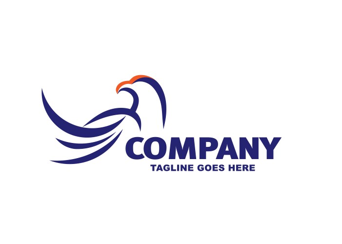 Eagle logo mascot template simple Royalty Free Vector Image