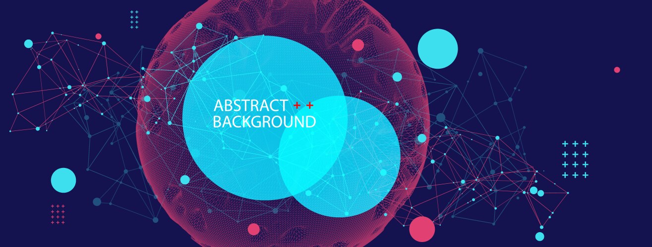 Abstract sphere background with plexus effect 3d vector image