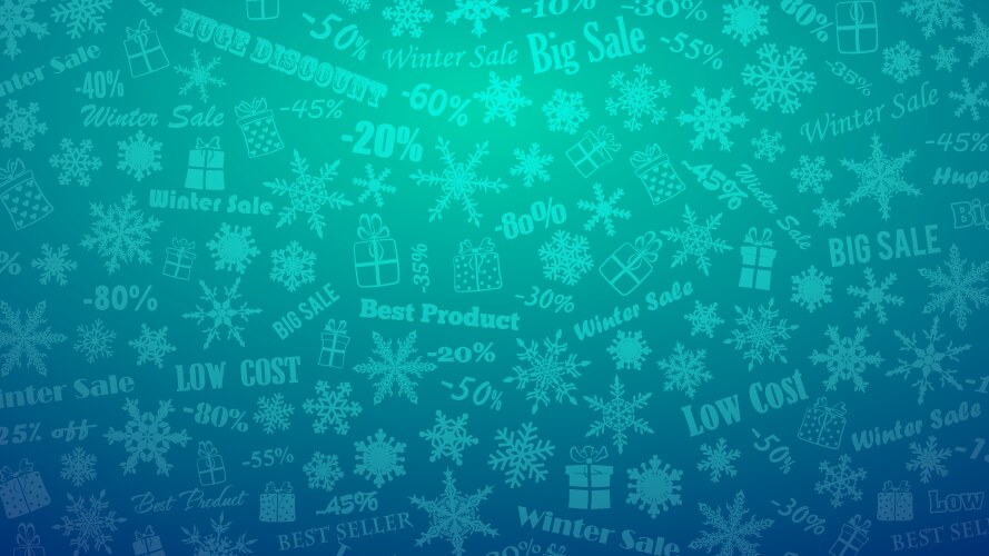 Background on winter discounts and special offers vector image