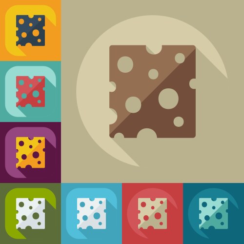 flat modern design with shadow icons cheese vector