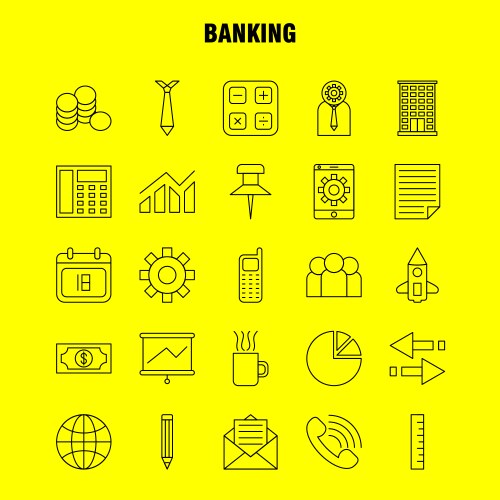 Banking line icon for web print and mobile uxui vector image