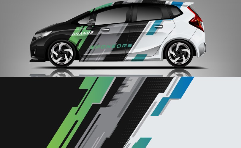 Car decal wrap design graphic abstract stripe Vector Image