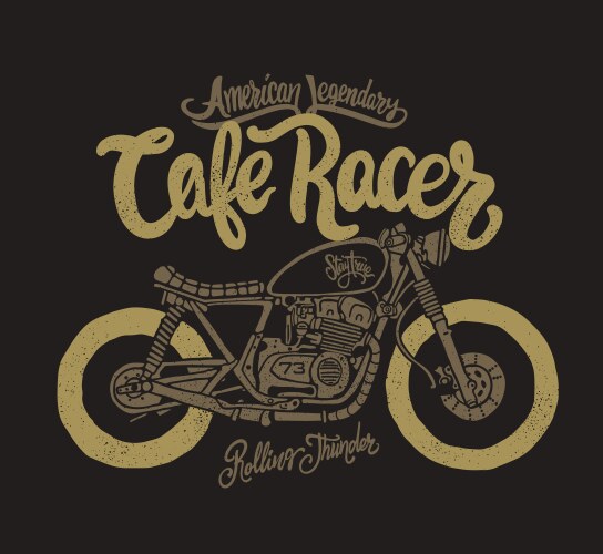 Vintage Motorcycle Print - Retro Style Vector Image