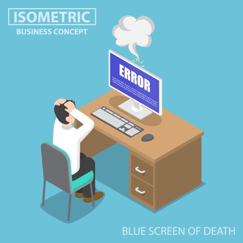 Blue Screen Error Computer Problem vektorbild