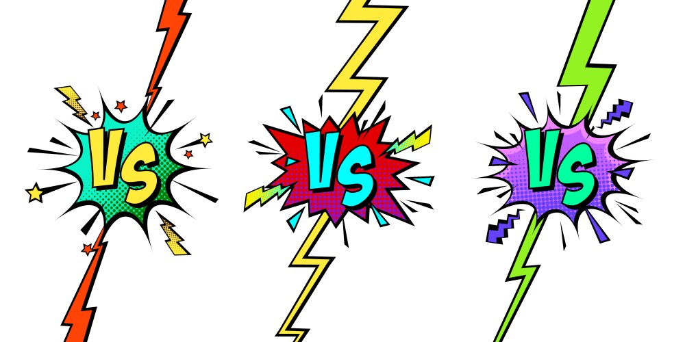 cartoon comic background vs fight versus comics vector image