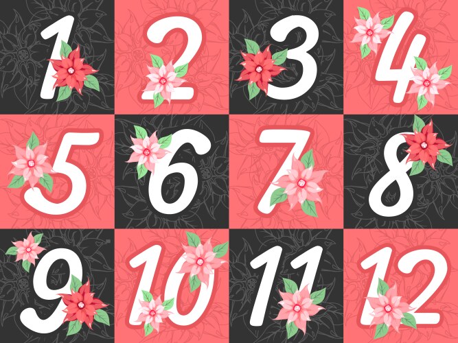 Christmas Number Countdown Calendar Vector Image
