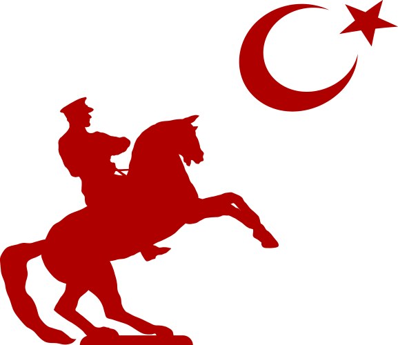 Ataturk Turkey Flag Horse Vector Image