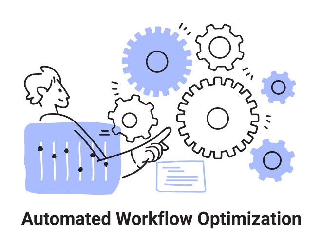 Automated workflow optimization concept with gears vector image