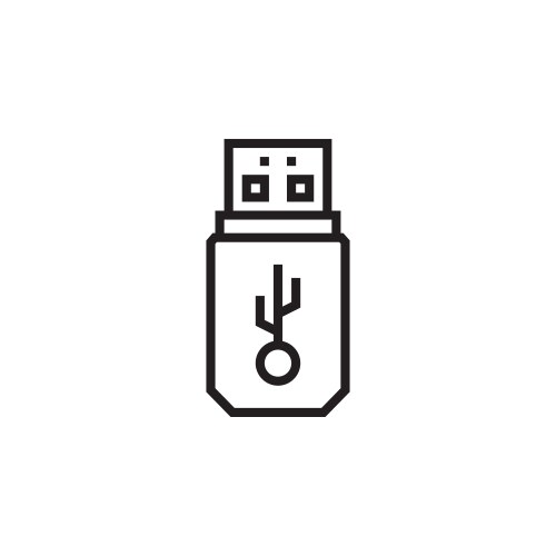 Flash disk icon computer component outline vector image