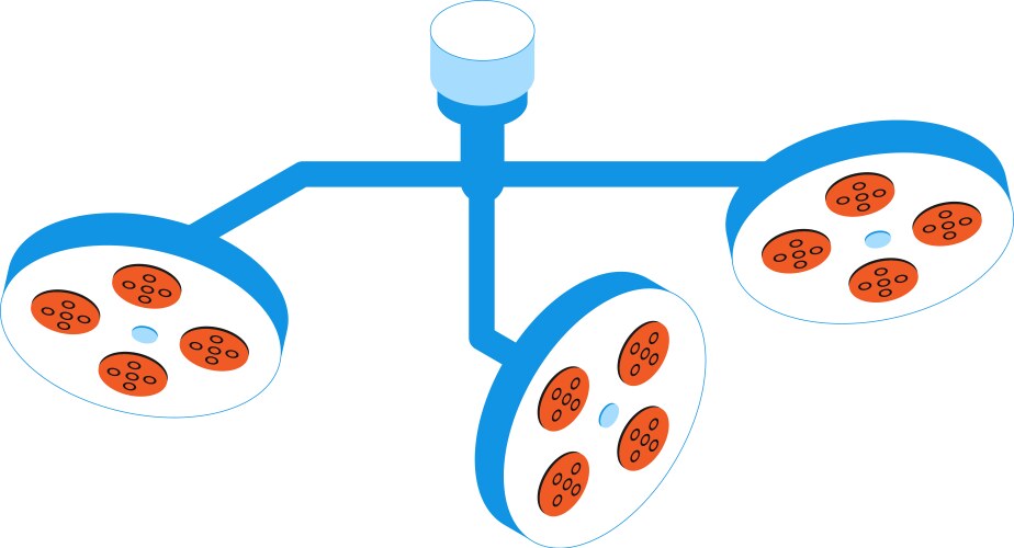 Surgery room lamps composition vector image