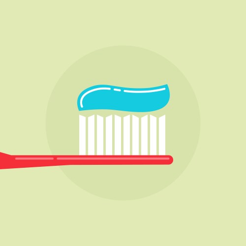 Toothbrush with toothpaste Royalty Free Vector Image