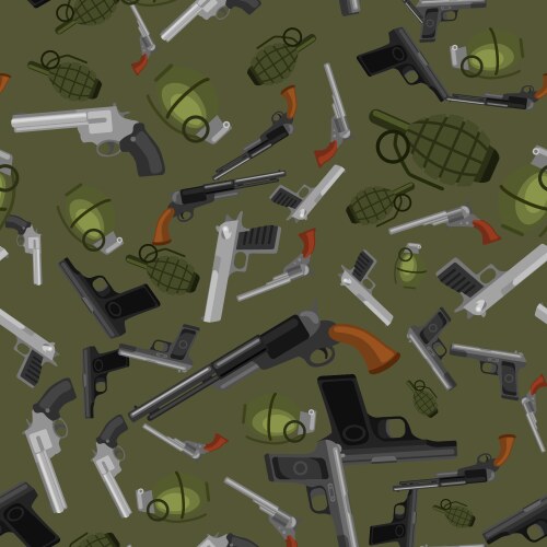 Vintage military weapons seamless pattern Vector Image
