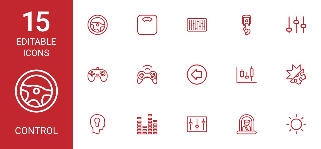 15 control icons Royalty Free Vector Image - VectorStock