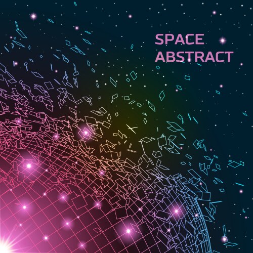 Abstract background with exploded shiny grid vector image