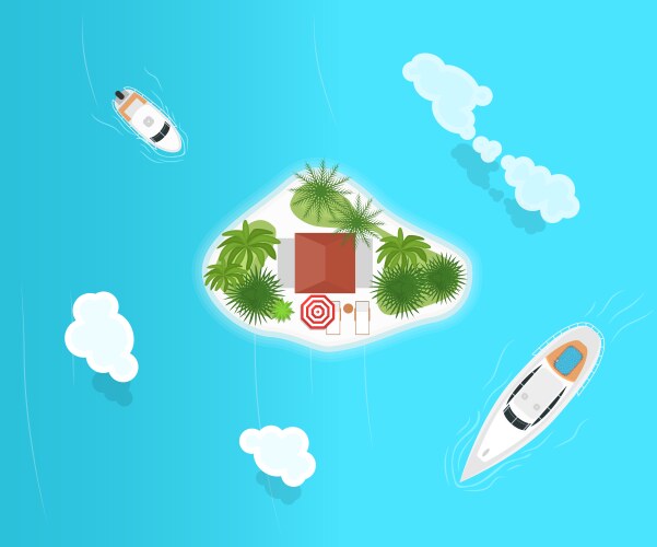 Cartoon summer cruise vacation concept card poster Vector Image