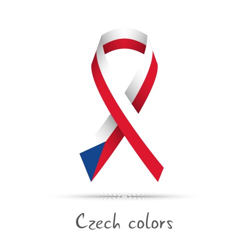 modern colored ribbon with the czech tricolor vector