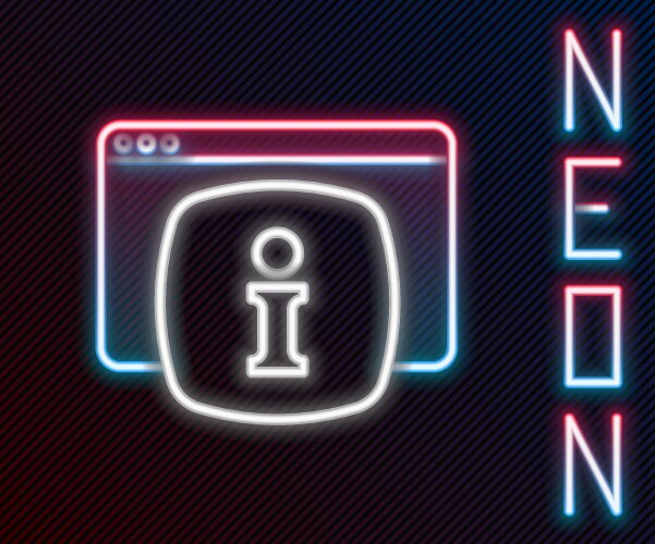 Glowing neon line computer monitor with text faq vector image