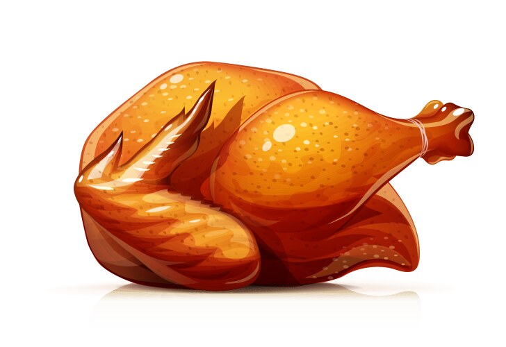 Roasted Turkey on White Vector Image