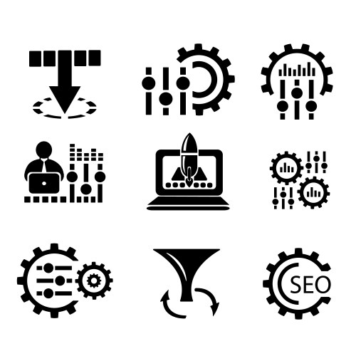 A set of icons with settings and loading vector image