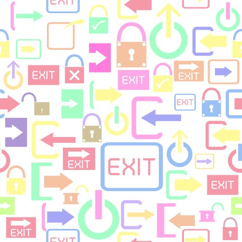 Exit seamless pattern background icon vector image