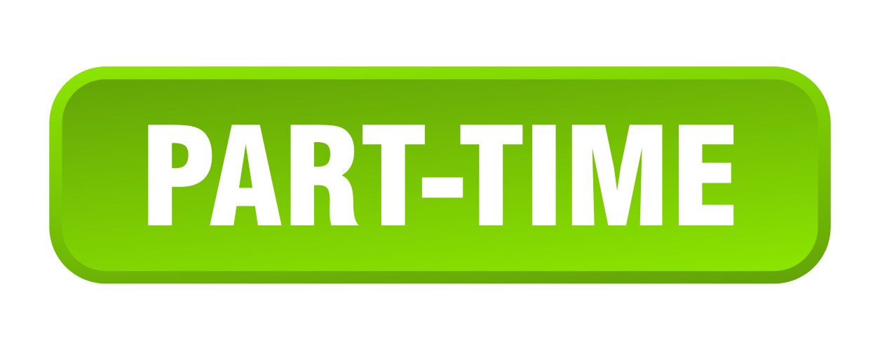 Part-time button square 3d push vector image