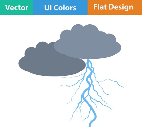 Clouds and lightning icon Royalty Free Vector Image