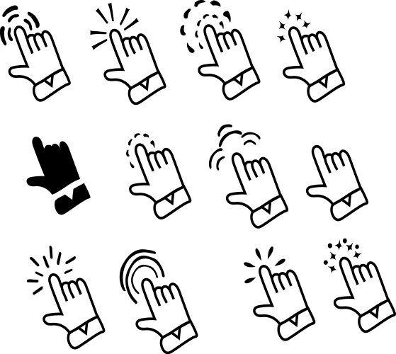Handclickmousearrowpointercursormouse click Vector Image