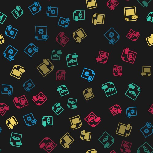Set line js file document php xls and mp3 vector image