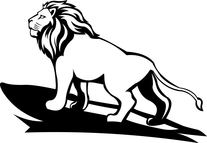 Animal profile lion black and white design vector image