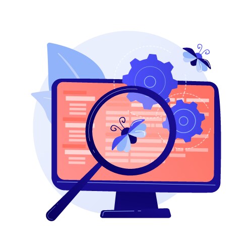 Bug fixing and software testing concept vektorbild