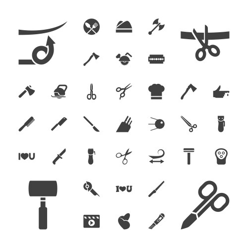 Cut icons Royalty Free Vector Image - VectorStock