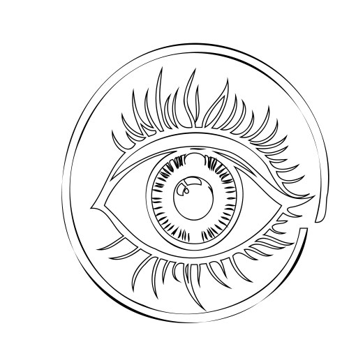 Evil eye sketch outline Vector Image