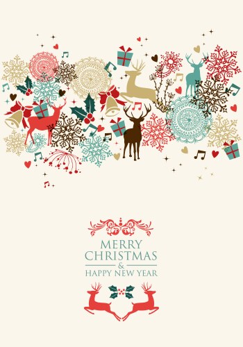 Festive Christmas and New Year Pattern Vector Image