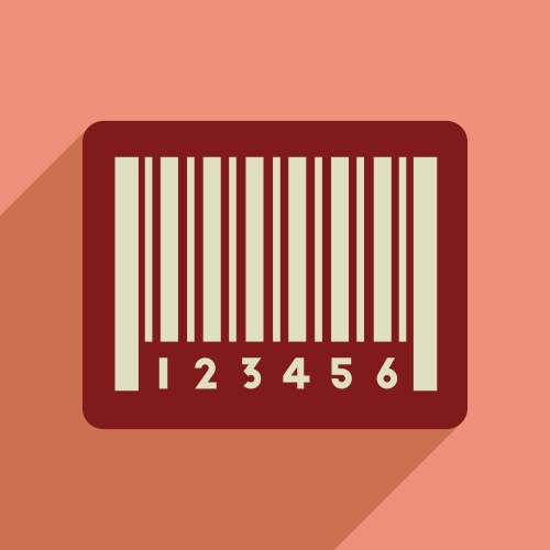 Flat web icon with long shadow bar code vector image