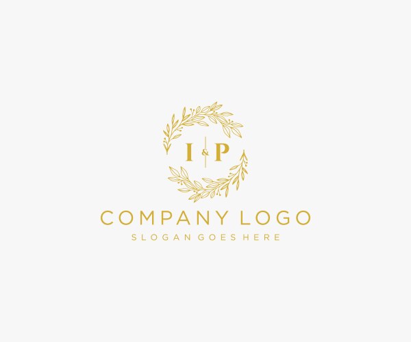 Ips Lettering Graphics Initial ip letters floral frames monogram wedding – Royalty-Free Vector ...
