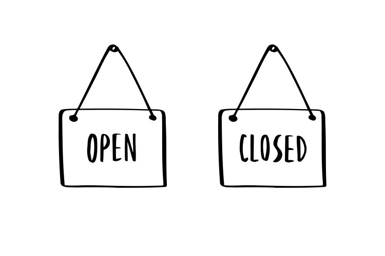 Nameplate open closed text for door hand Vector Image