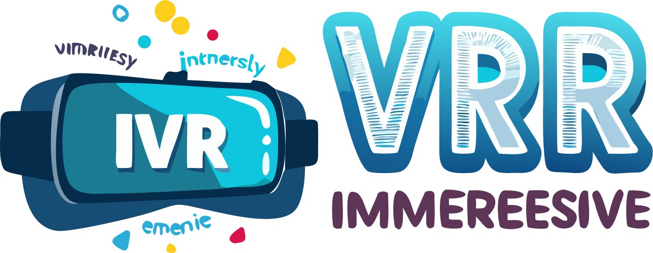 VR Immersive Gaming Logo Vector Image
