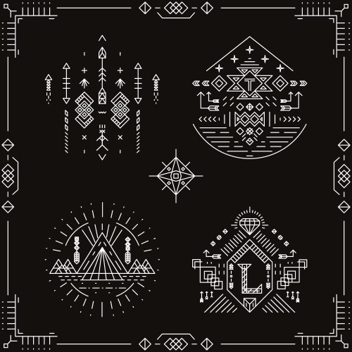 Ethnic Tribal Patterns Vector Image