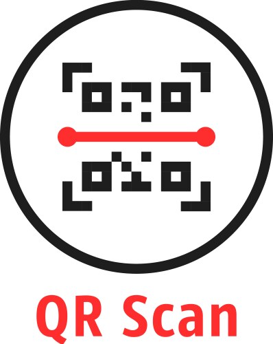 minimal qr code scan badge vector