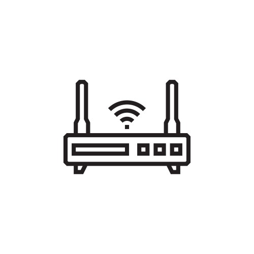 Wifi router icon computer component outline vector image