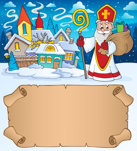 Small parchment and saint nicholas 3 Vector Image