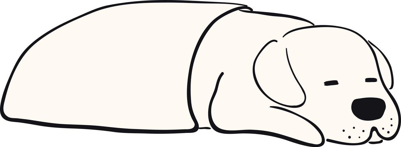Cute cartoon sleeping dog Vector Image