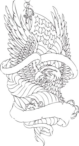 Elegant Eagle Sketch Vector Image