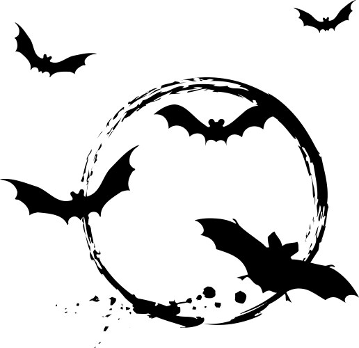 Halloween background with flying bats Royalty Free Vector