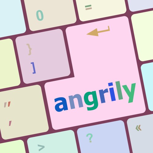 Angrily button on modern computer keyboard key vector image