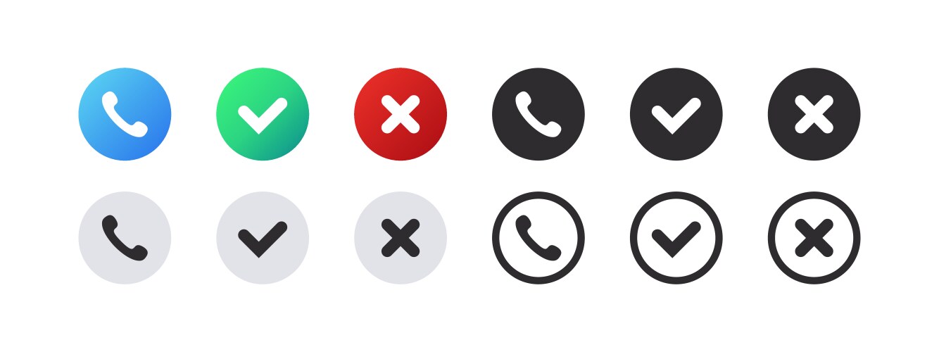 Phone call icons accept and decline incoming Vector Image
