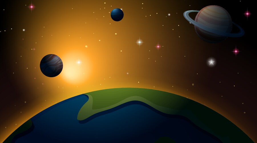 outer space earth scene vector image