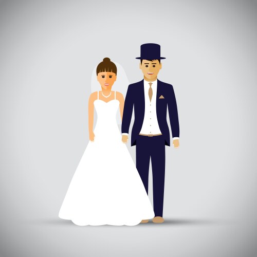 Elegant wedding couple Royalty Free Vector Image