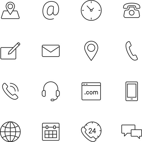 Contact web icons telephone home address email Vector Image